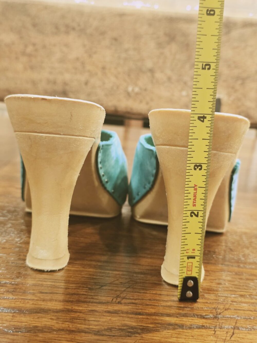 Vintage Y2K Candie’s Original Slides Teal Suede Mules Size 9 Barbiecore - Picture 13 of 15